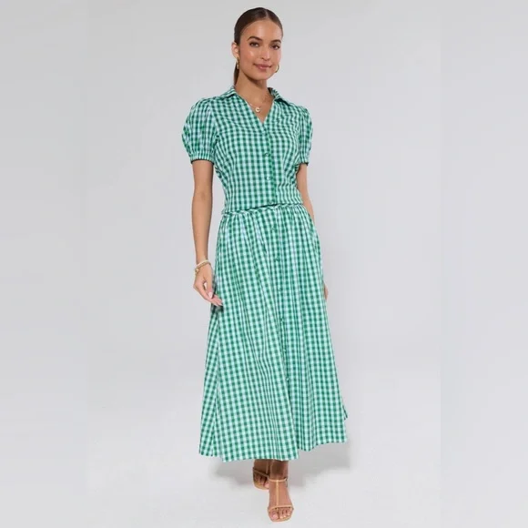 Pinch Ivy Green Gingham Top & maxi skirt- size small - Picture 1 of 16